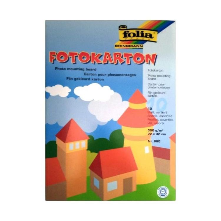 Teczka z kartonem kolorowym 300g 10 arkuszy