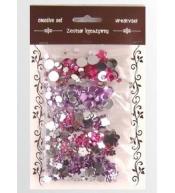 Zestaw kamyczków różowo fioletowych 35g