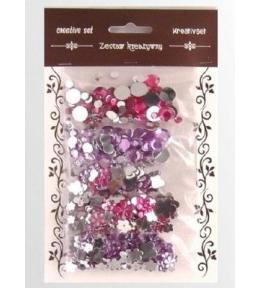 Zestaw kamyczków różowo fioletowych 35g