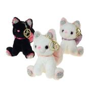Brelok pluszowy kot 12x10x8cm MIX