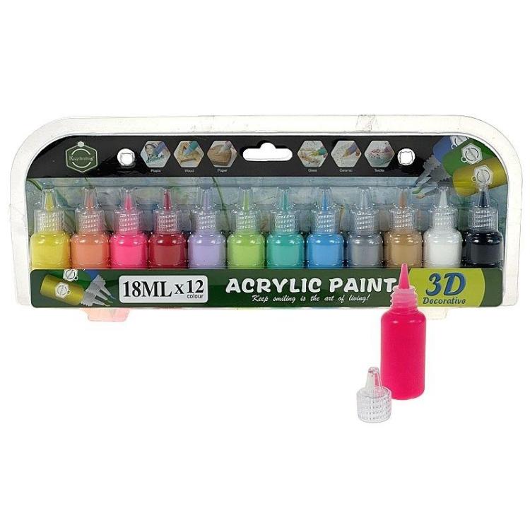 Farba akrylowa 18ml 12 kolorów
