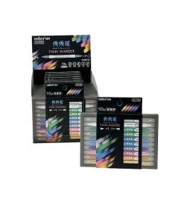 Flamastry dwustronne 10 kolorów