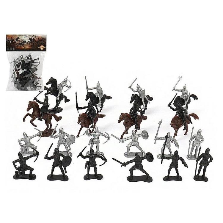 Zestaw figurek rycerzy i koni 28el