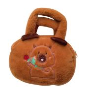 Torba pluszowa Kapibara z różą brązowy 20cm