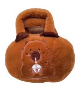 Torba pluszowa Kapibara z kubkiem brązowy 20cm