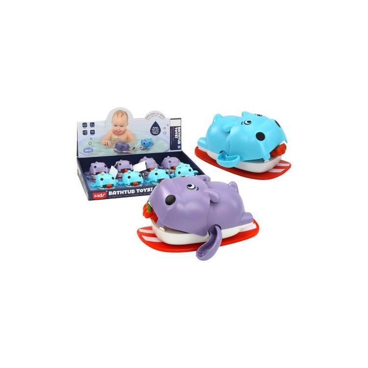 Zabawka do kąpieli nakręcana hipopotam na desce