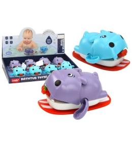 Zabawka do kąpieli nakręcana hipopotam na desce