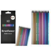 Kredki metaliczne ołówkowe okrągłe 12el