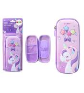 Piórnik rozkładany z jednorożcem fioletowy 23x10cm