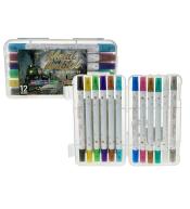 Flamastry dwustronne 12 kolorów