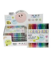 Flamastry dwustronne 12 kolorów metaliczne