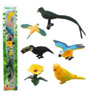 Zestaw mini figurki ptaki egzotyczne 4-11cm 6szt