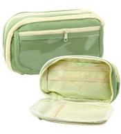 Piórnik szkolny dwukomorowy z kieszonkami 22cm