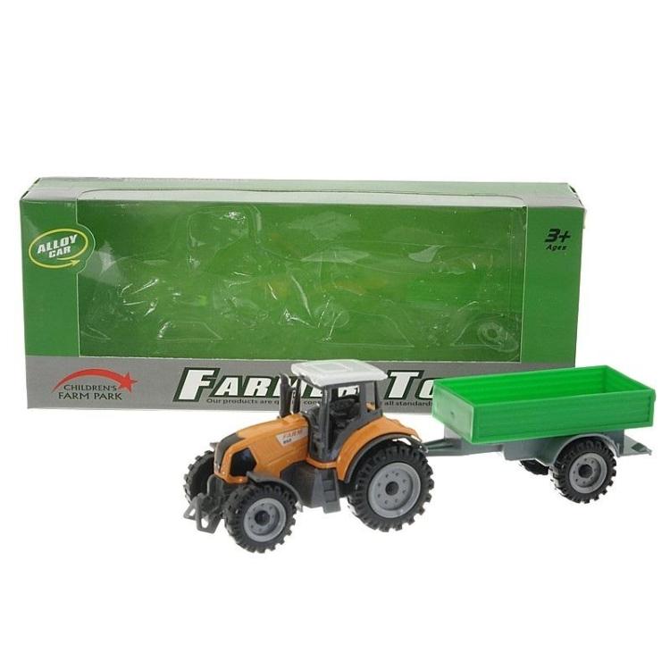 Traktor z przyczepą metalowy