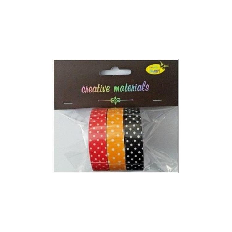 Taśmy materiałowe kropki 3szt