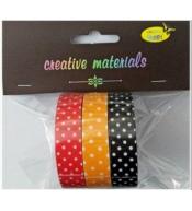 Taśmy materiałowe kropki 3szt