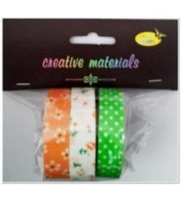 Taśmy materiałowe kwiaty 3szt