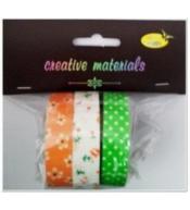 Taśmy materiałowe kwiaty 3szt