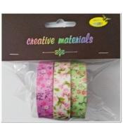 Taśmy materiałowe kwiaty 3szt