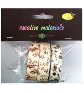 Taśmy materiałowe kwiaty 3szt