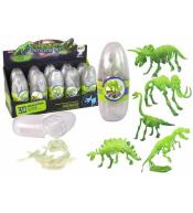 Świecący szkielet 3D dinozaury mamut w jajku