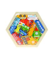 Układanka drewniana puzzle pojazdy