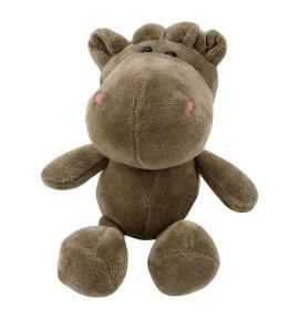 Maskotka przytulanka hipopotam z przyssawką brąz
