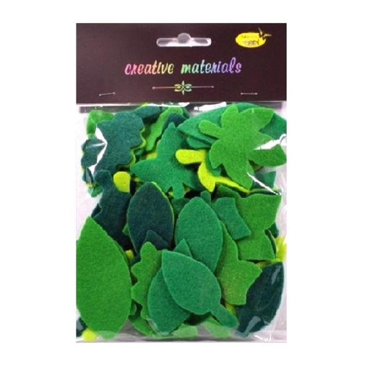 Listki z filcu tonacja zielona