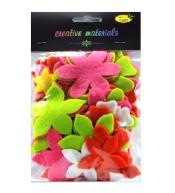 Kwiatki z filcu kolory wiesenne 60szt