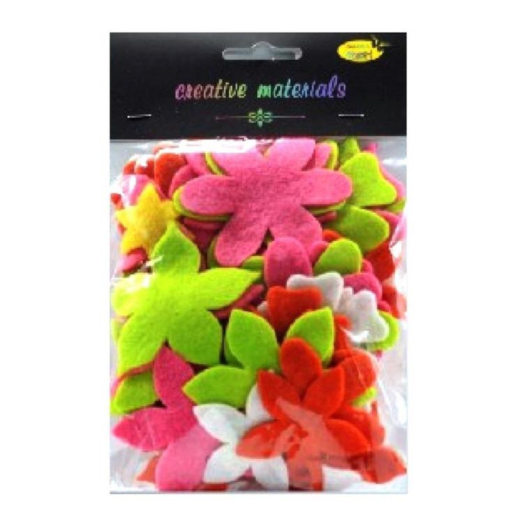 Kwiatki z filcu kolory wiesenne 60szt