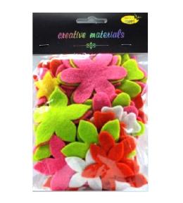 Kwiatki z filcu kolory wiesenne 60szt