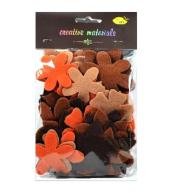 Kwiatki z filcu tonacja brązowa 60szt