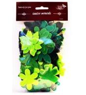 Kwiatki z filcu tonacja zielona 60szt