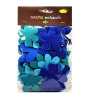 Kwiatki z filcu tonacja niebieska 60szt
