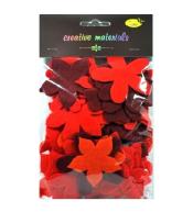 Kwiatki z filcu tonacja czerwono-pomarańczowa 60sz