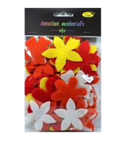 Kwiatki z filcu tonacja ciepła 60szt