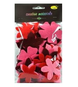 Kwiatki z filcu czerwienie i róże 60szt