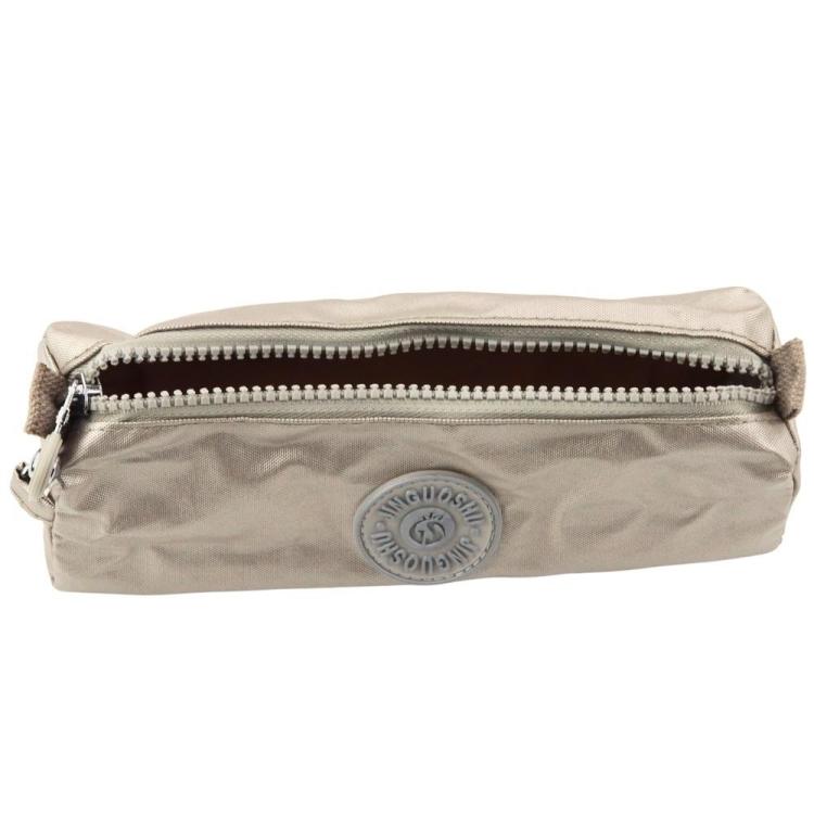 Piórnik szkolny jednokomorowy srebrny 21,5cm