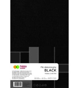 Filc dekoracyjny czarny 10szt HAPPY COLOR