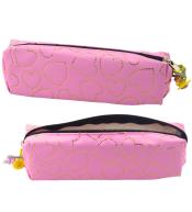 Piórnik jednokomorowy złote serca różowy