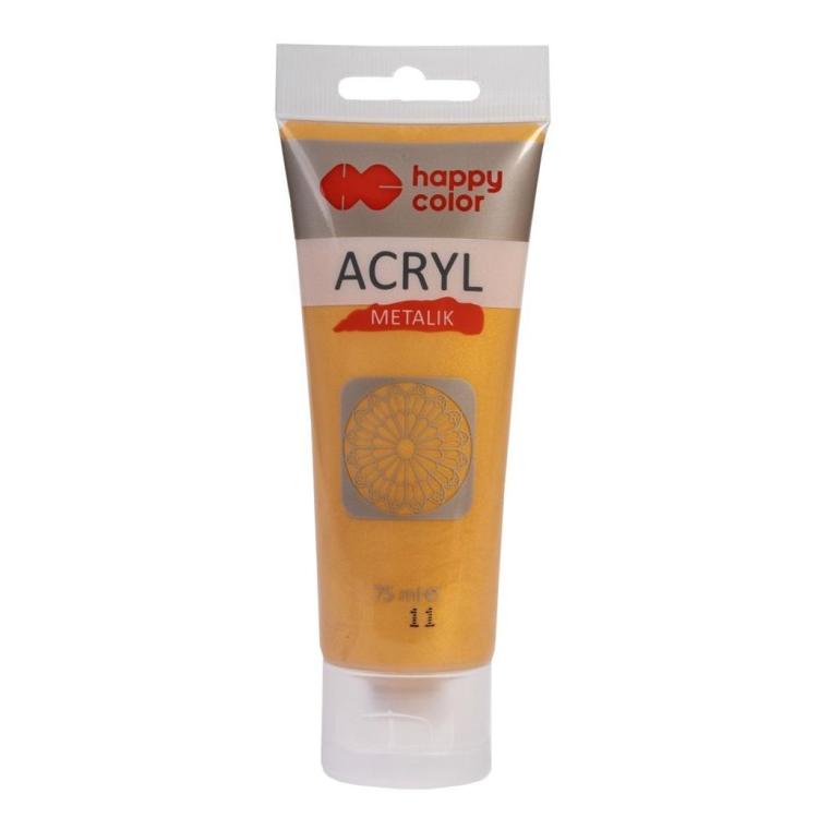 Farba akrylowa 75ml złota HAPPY COLOR