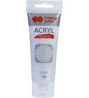 Farba akrylowa 75ml srebrna HAPPY COLOR