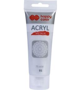 Farba akrylowa 75ml srebrna HAPPY COLOR
