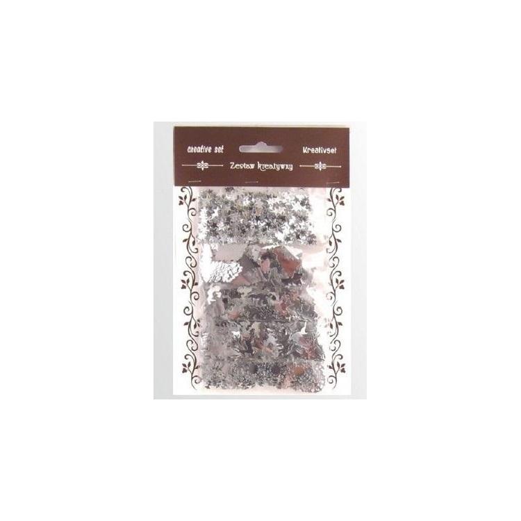 Zestaw elementów srebrnych z folii 5x6g