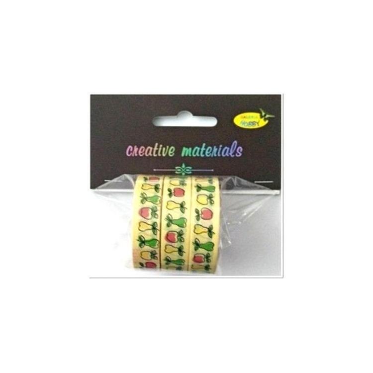 Taśmy samoprzylepne owoce 12mm 3szt