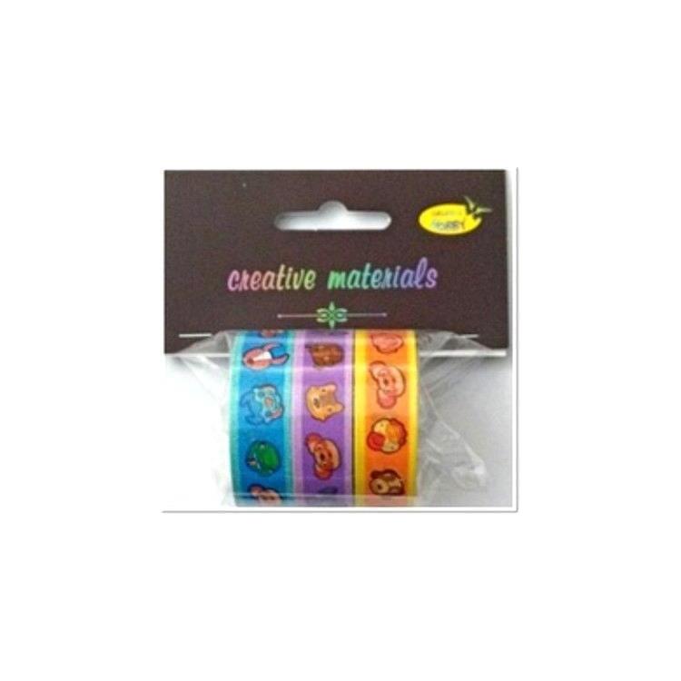 Taśmy samoprzylepne zwierzęta 15mm 3szt