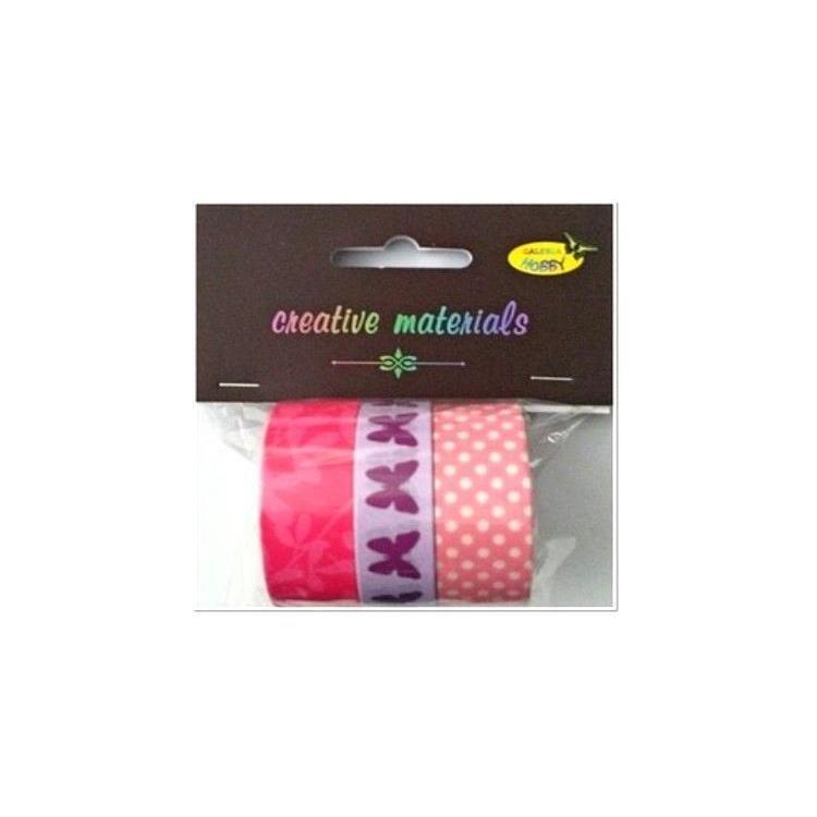 Taśmy samoprzylepne różowe 12-18mm 3szt