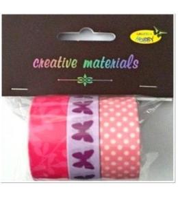 Taśmy samoprzylepne różowe 12-18mm 3szt