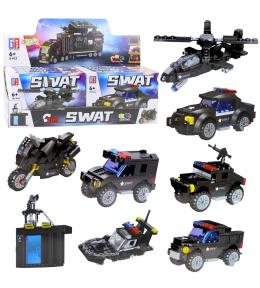 Klocki konstrukcyjne pojazdy SWAT 2w1 MIX