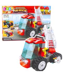 Klocki konstrukcyjne strażacki wóz z drabiną 67el